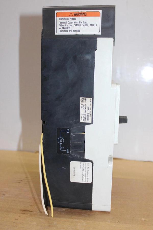 Used CUTLER HAMMER CIRCUIT BREAKER KD3400F 350 AMP TRIP 600 VAC 3-POLE W/ SHUNT TRIP