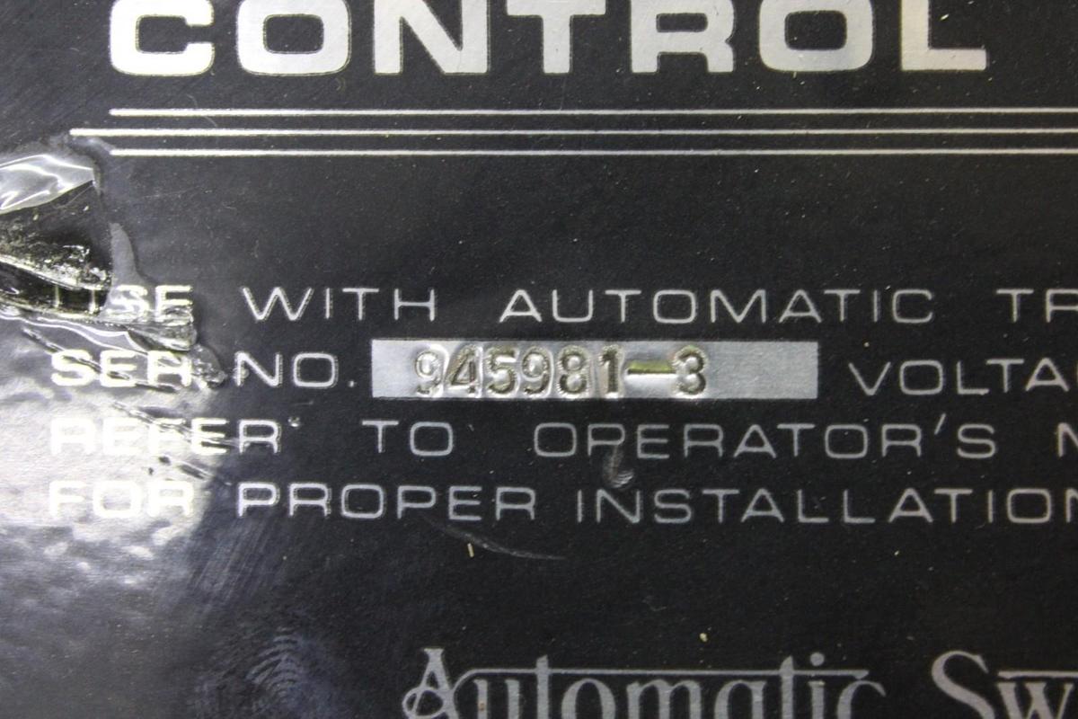 Used ASCO AUTOMATIC TRANSFER SWITCH CONTROL PANEL 945981-3 208/120V 60 HZ ID-4800