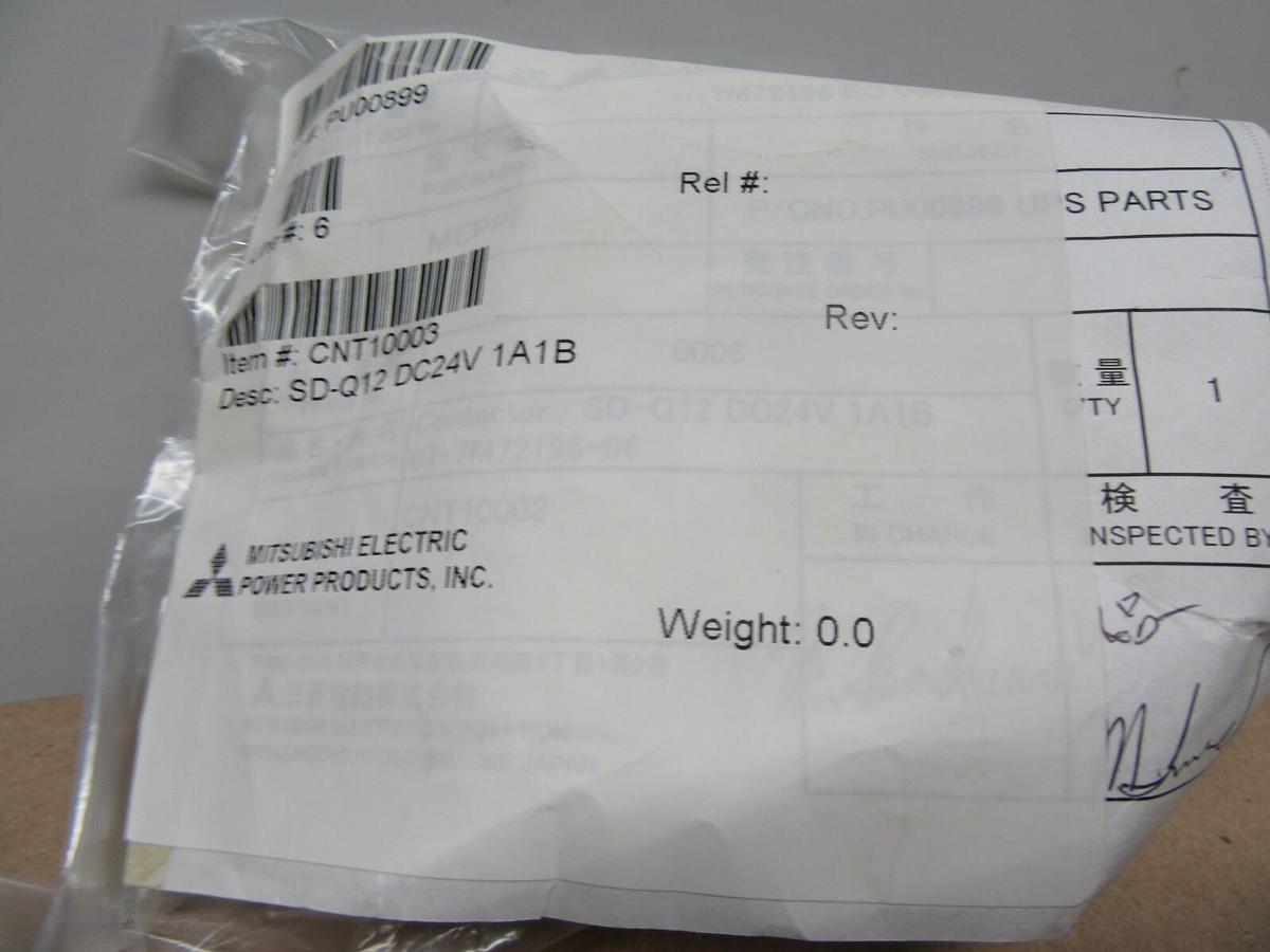 NEW SURPLUS MITSUBISHI MAGNETIC CONTACTOR SD-Q12 20 AMP 600V 4 KW COIL: 24 VDC