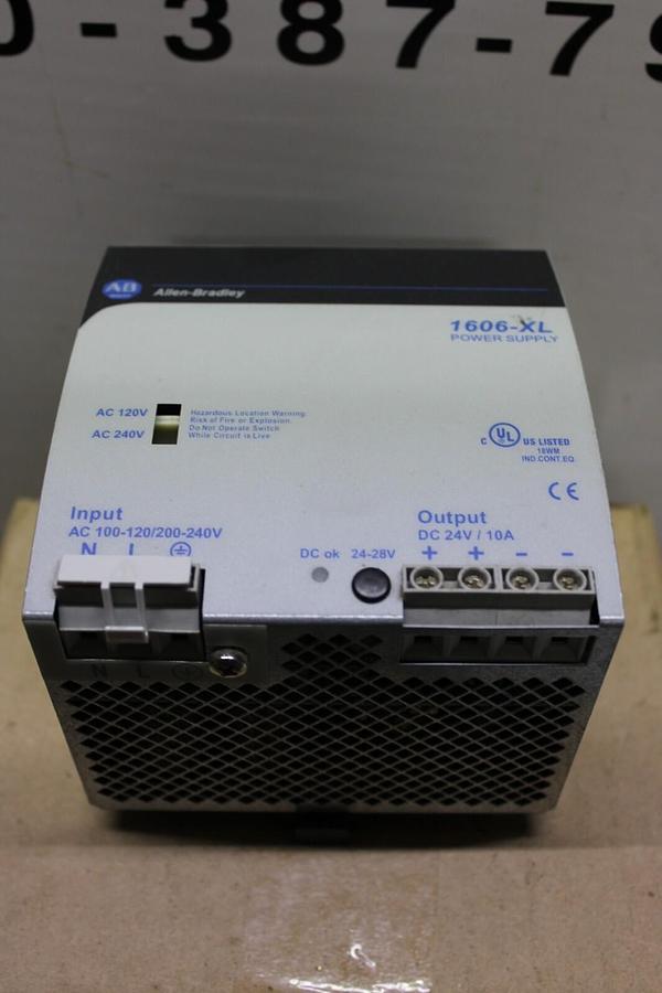 Used ALLEN BRADLEY POWER SUPPLY 1606-XL240E 240 VAC 6 AMP 288 WATT 50-60 HZ