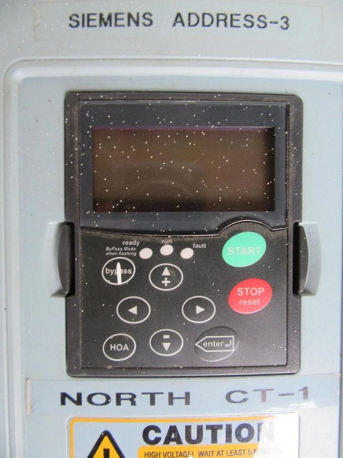 Used 25 HP EATON / CUTLER HAMMER VARIABLE SPEED DRIVE 480 VAC 3 PH 38 AMP HVX025A1