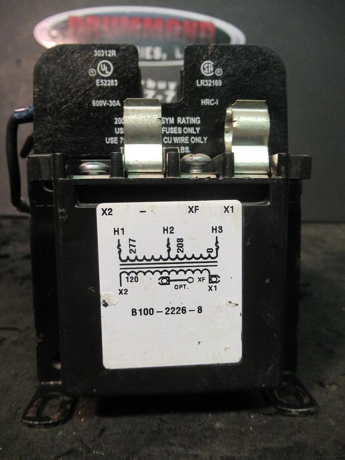 Used 0.01 KVA (10 VA) CUTLER HAMMER CONTROL TRANSFORMER 277/208 V 120 V C0100E3AFB
