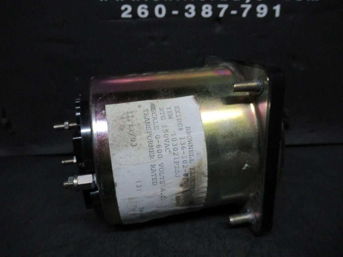 Used YOKOGAWA / BROWNELL ELECTRO AC VOLT METER 600 MAX 103021PZSJ / 136-102-010