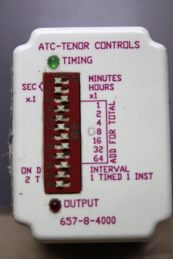 Used ATC-TENOR CONTROLS DUAL FUNCTION TIME DELAY RELAY 657-8-4000 240 VAC 5 AMP