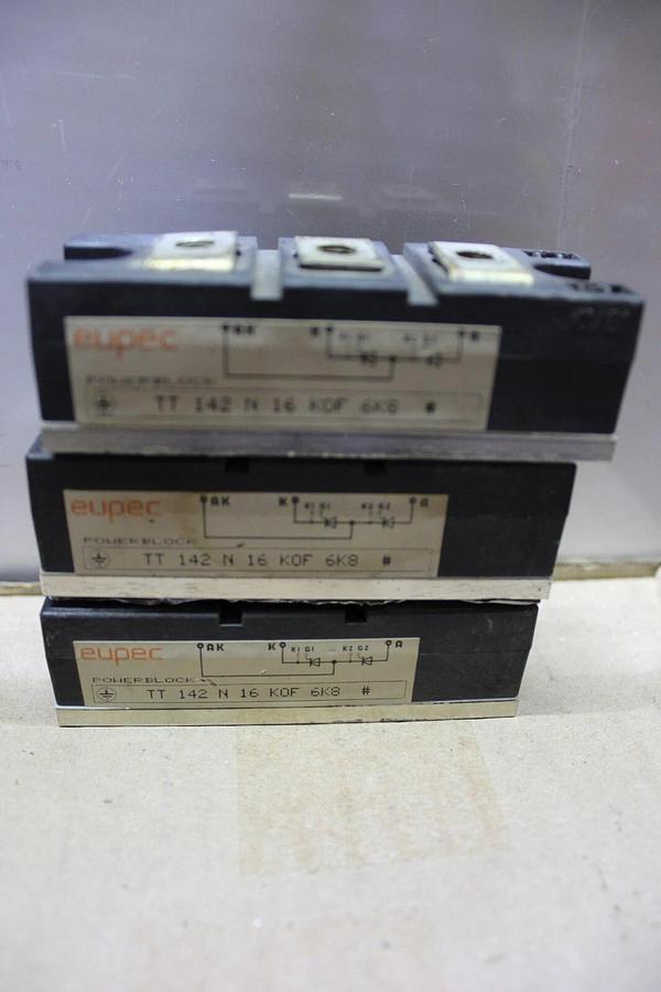 Used LOT OF 3 EUPEC IGBT POWERBLOCK TT142N16K0F 6K8 **WARRANTY INCLUDED**