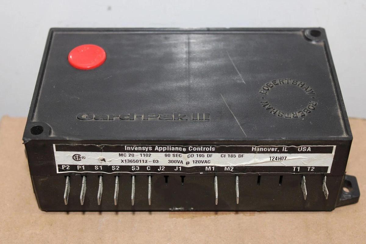 Used ROBERTSHAW INVENSYS GARD-PAK III X13650113-03 MC-20-1102 300 VA 120 VAC