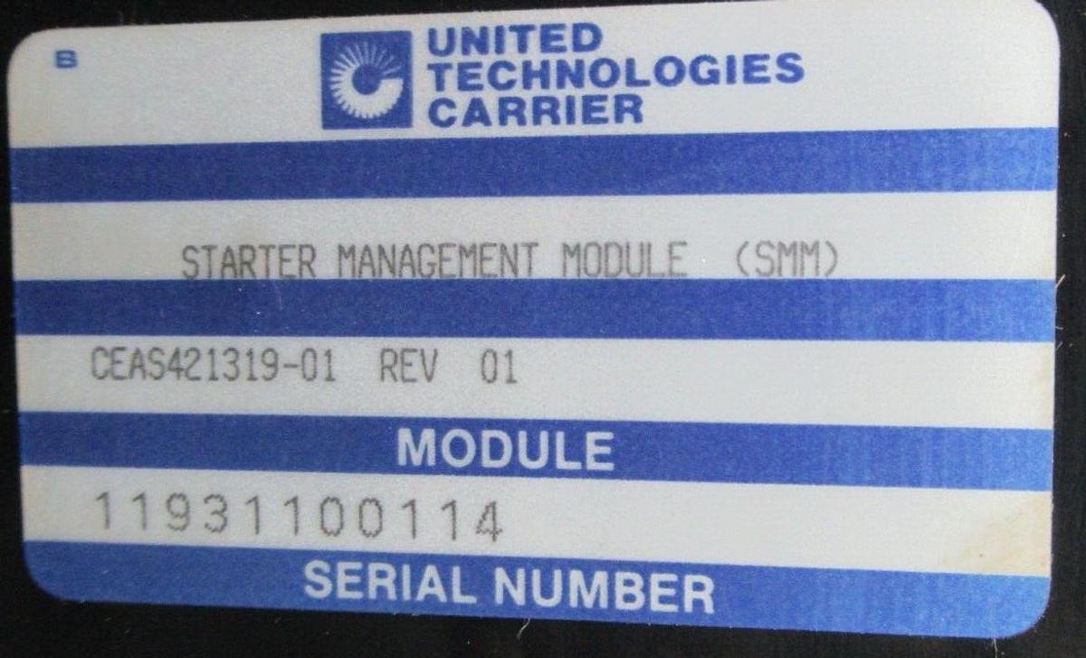 Used CARRRIER STARTER MANAGEMENT MODULE CEAS421319-01 CES0121319-01 **WARRANTY**