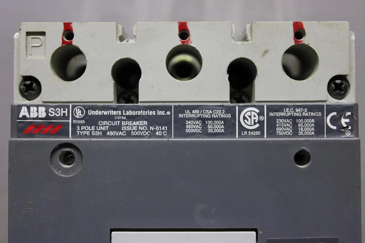 Used ABB CIRCUIT BREAKER SACE S3 S3H 225 AMP 480 VOLT 3-POLE **WARRANTY**