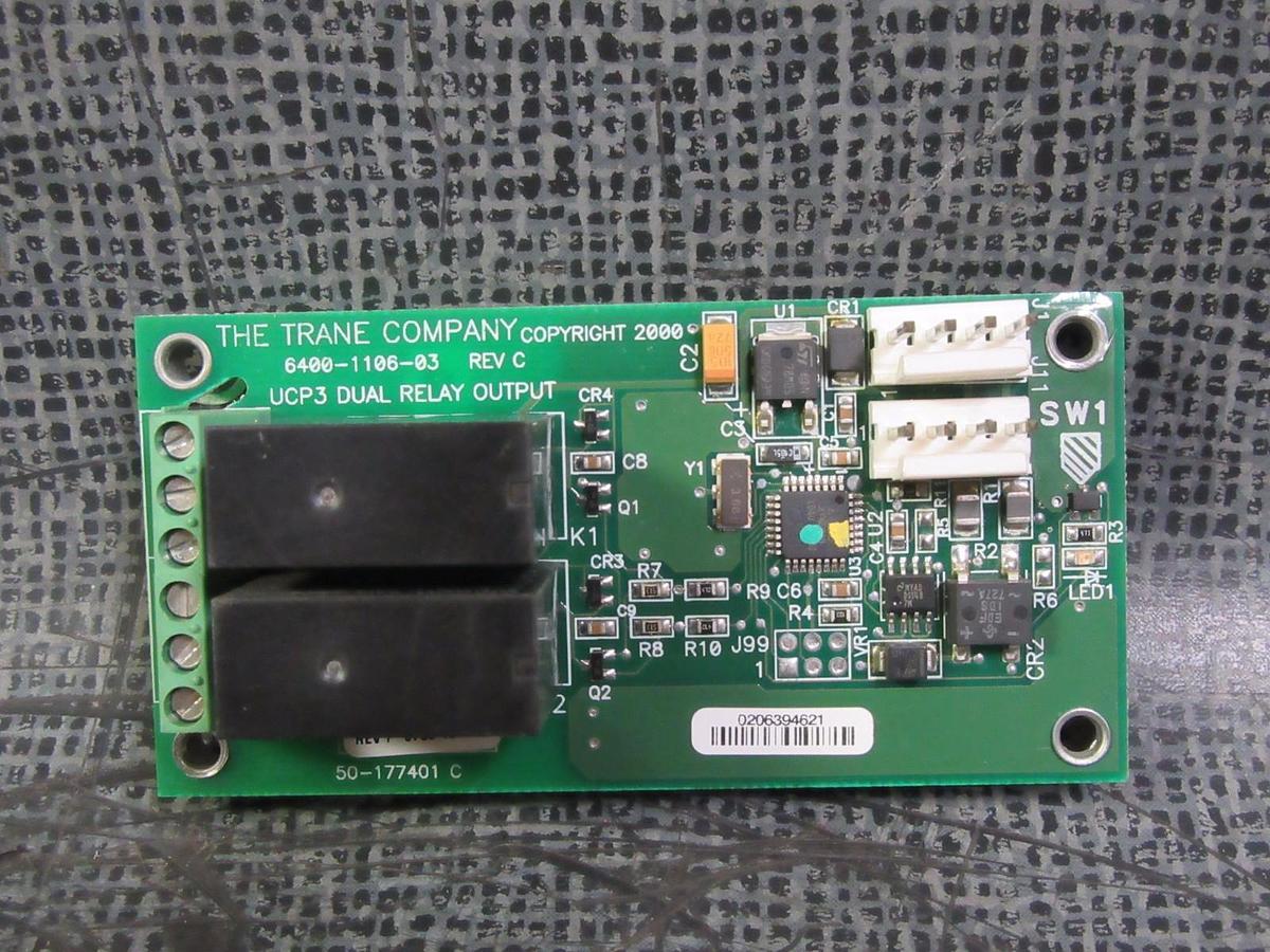Used TRANE UCP3 DUAL RELAY OUTPUT MODEL/REVISION: 6400-1106-03 REV C CIRCUIT BOARD