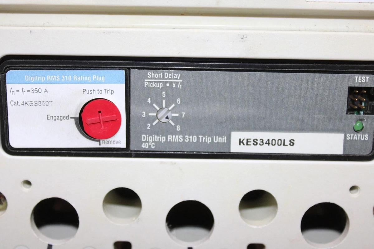 Used CUTLER HAMMER CIRCUIT BREAKER CHKD3400F 400 AMP 350 AMP TRIP 600 VAC 3-POLE