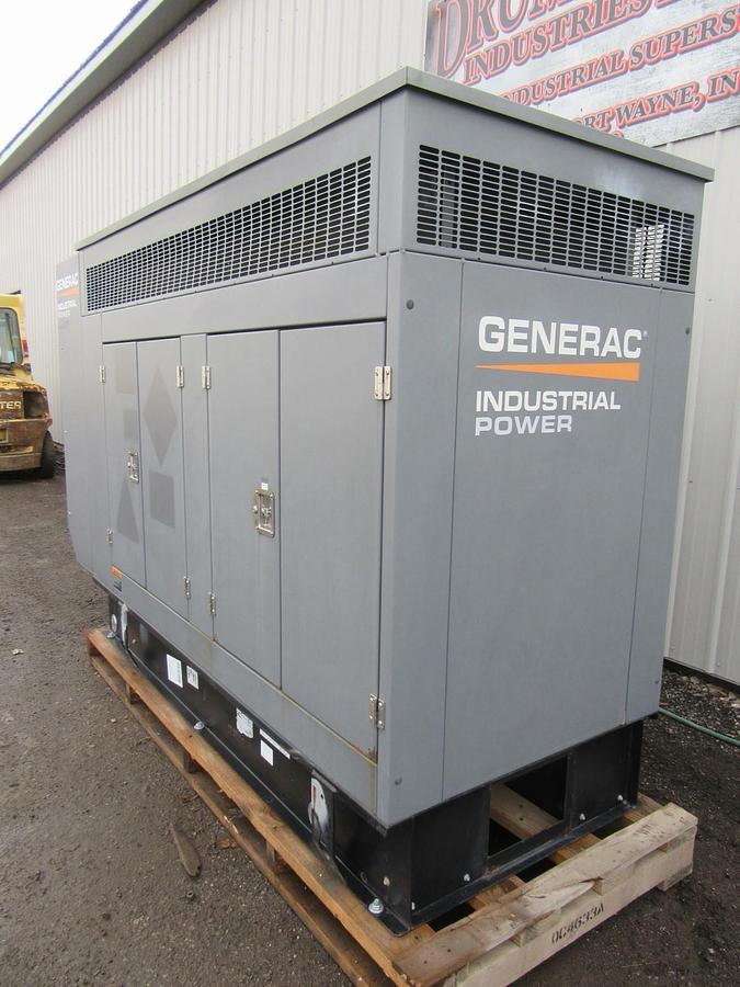 Used 48 KW 50 KW GENERATOR GENERAC NAT GAS LP PROPANE 120/240 V 1 PH 142 HRS WE SHIP