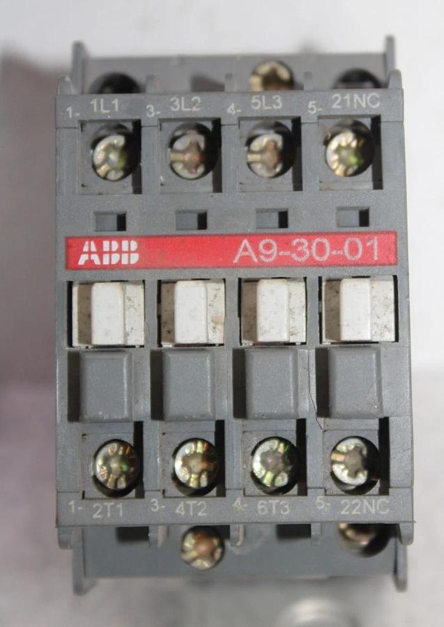Used ABB CONTACTOR A9-30-01 600 VAC 3-PHASE 7.5 HP 21 AMP COIL: 110/120V *WARRANTY*