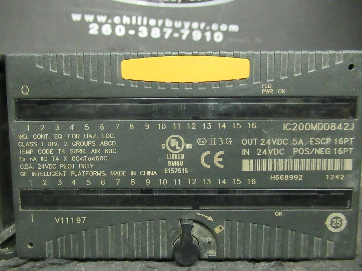 Used GE INTELLIGENT PLATFORMS IC200MDD842J FANUC INPUT OUTPUT I/O MODULE IC200CHS022L