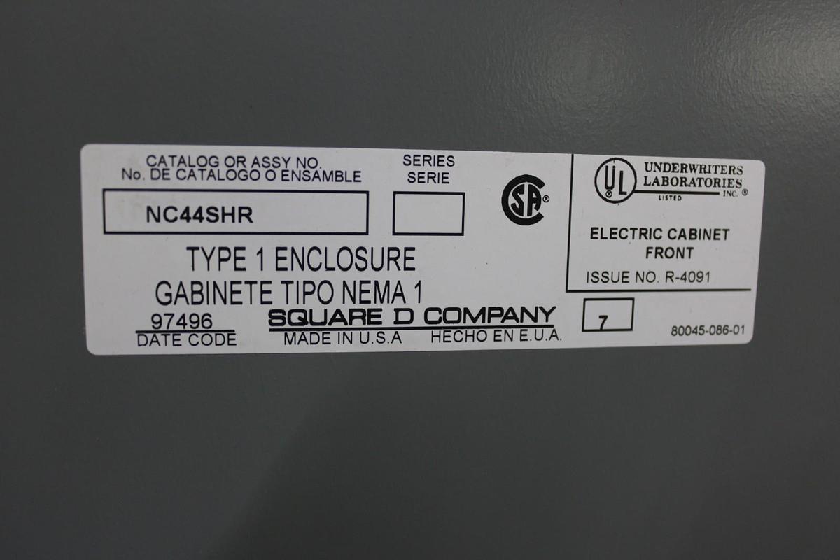 Used SQUARE D TYPE 1 NF MLO SERVICE PANEL 12106793820080001 250 AMP 42-SLOT 600V