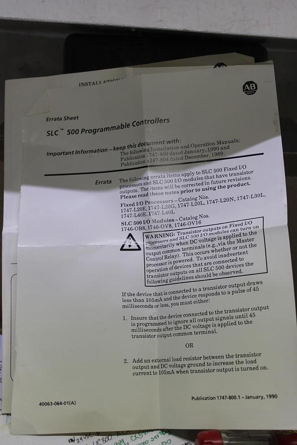 NIB ALLEN-BRADLEY SLC 500 PROGRAMMABLE OUTPUT CONTROL MODULE 1746-OV16