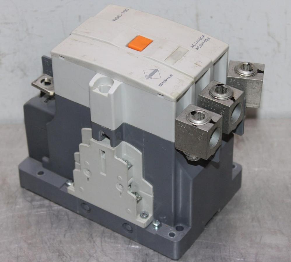 Used BENSHAW MAGNETIC CONTACTOR RSC-100 160 AMP 600 VOLT 3-POLE COIL: 100-240 VOLT