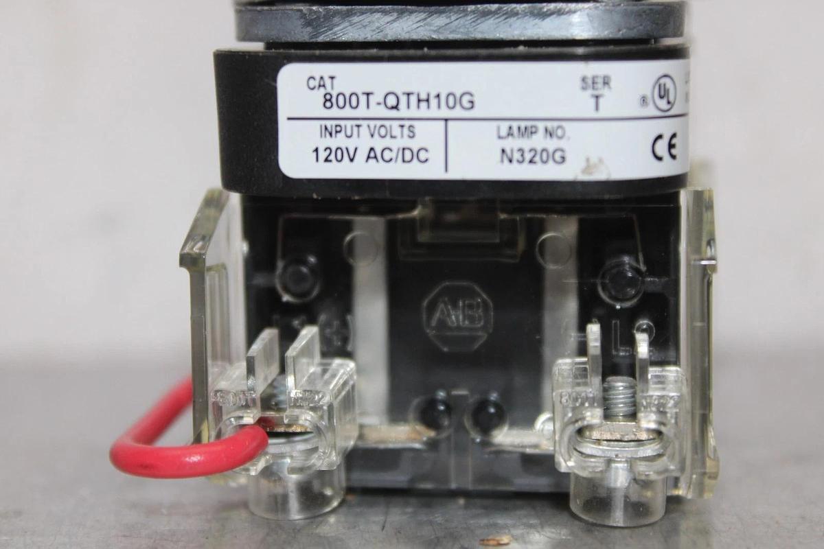 Used ALLEN BRADLEY PUSH BUTTON CONTACT BLOCK 800T-QTH10G 120 VOLT **WARRANTY**