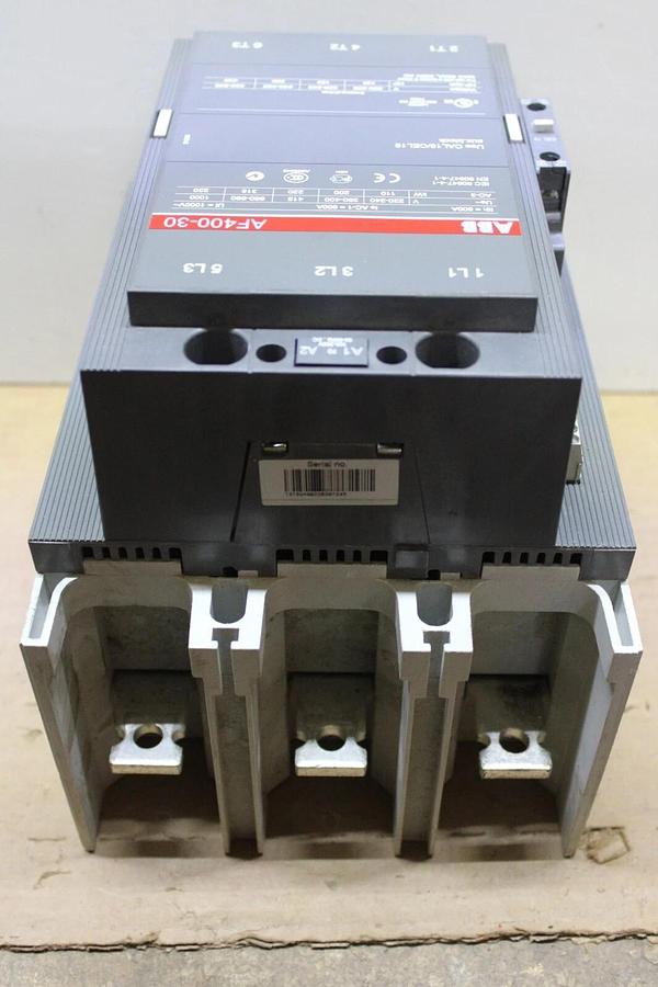 Used ABB CONTACTOR AF400-30 550 AMP 600 VAC 400 HP 3-PHASE COIL: 100-250 VOLT