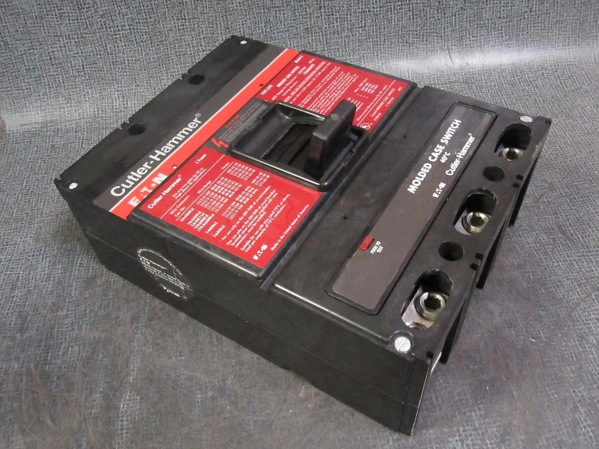 Used CUTLER HAMMER MOLDED CASE BREAKER 600 AMP 600 VAC 3 POLE MODEL: LS36060YE