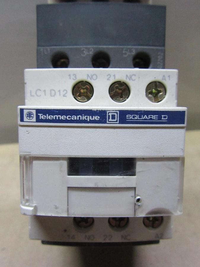 Used SQUARE D MANUAL MOTOR STARTER LC1-D12 25 AMP 600 VAC 10 HP W/ GV2-P14H7