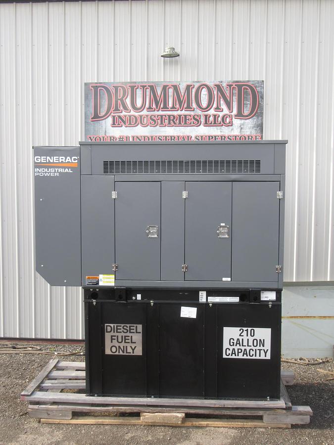 Used 50 KW DIESEL GENERATOR GENERAC 120/240V FPT BRAND NEW SOUND ENCLOSED VIDEO 50 KW