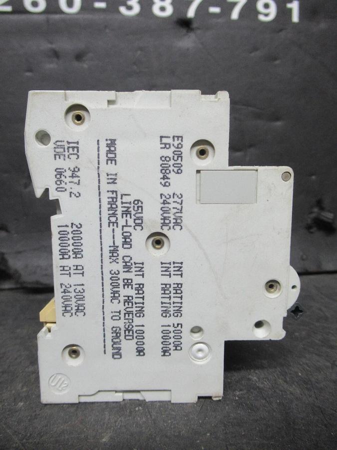 Used MERLIN GERIN SINGLE POLE BREAKER 24433 MULTI 9 C60N 13A-TYPE C 277 VAC