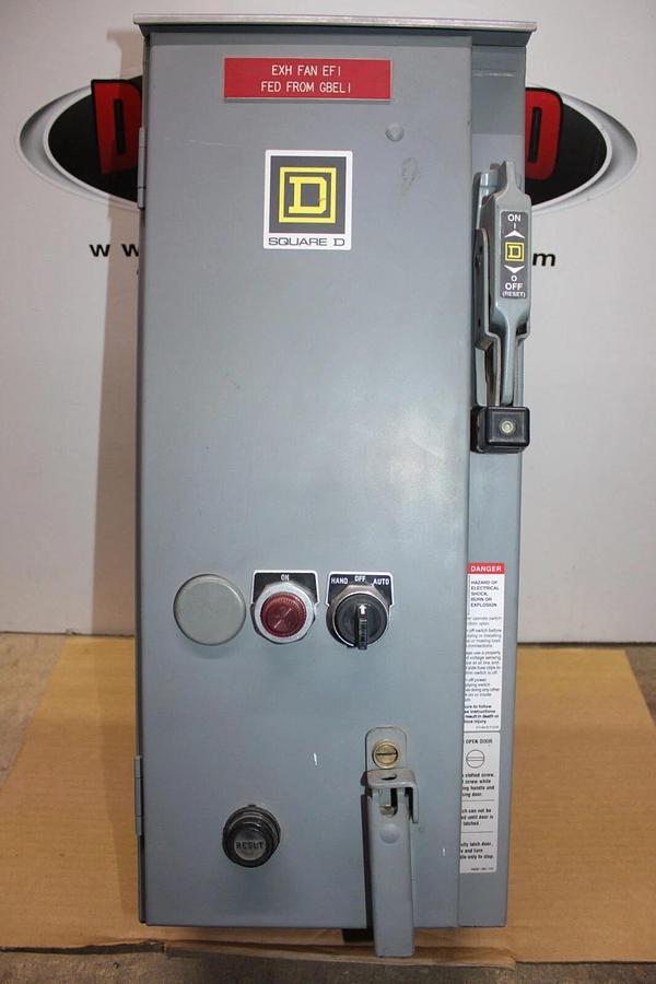 Used SQUARE D SIZE 0 FUSIBLE COMBINATION STARTER 8538SBA66V02CFP1 NEMA 3R 30 AMP