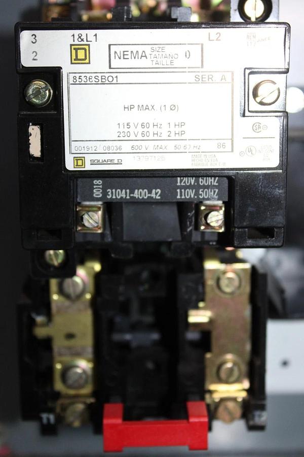 Used SQUARE D SIZE 0 FUSIBLE COMBINATION STARTER 8538SBA66V02CFP1 NEMA 3R 30 AMP