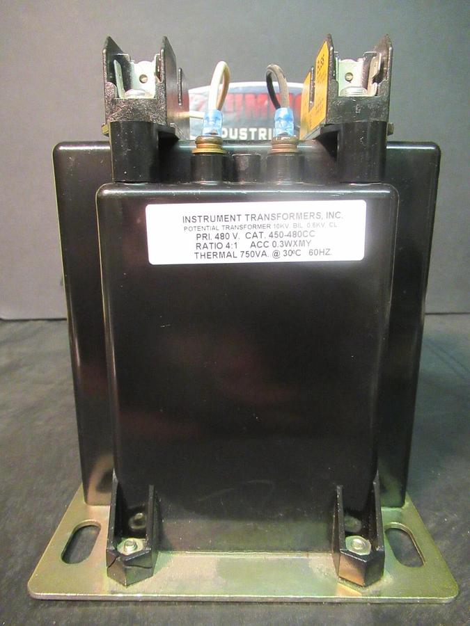 Used INSTRUMENT POTENTIAL TRANSFORMER 450-480CC RATIO 4:1 480 VAC 50/60 HZ 750 VA