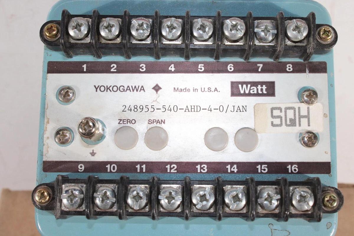 Used JUXTA AC POWER WATT TRANSDUCER 248955-540-AHD-4-0/JAN 120 VAC 20 mA