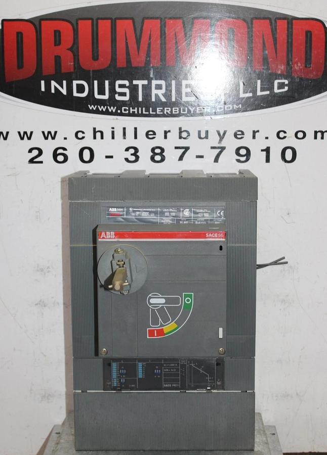 Used ABB CIRCUIT BREAKER SACE S6 S6H 600 AMP 3-POLE 600 VOLT W/ AUX SWITCH