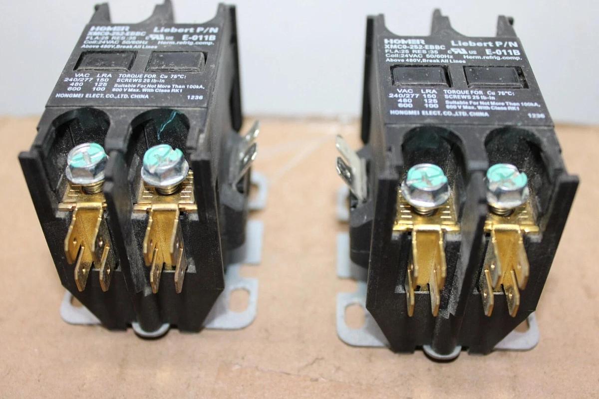 Used LOT OF 2 HOMER CONTACTOR XMC0-252-EBBC E-011B 25 AMP 600 VOLT 3-POLE COIL: 24V