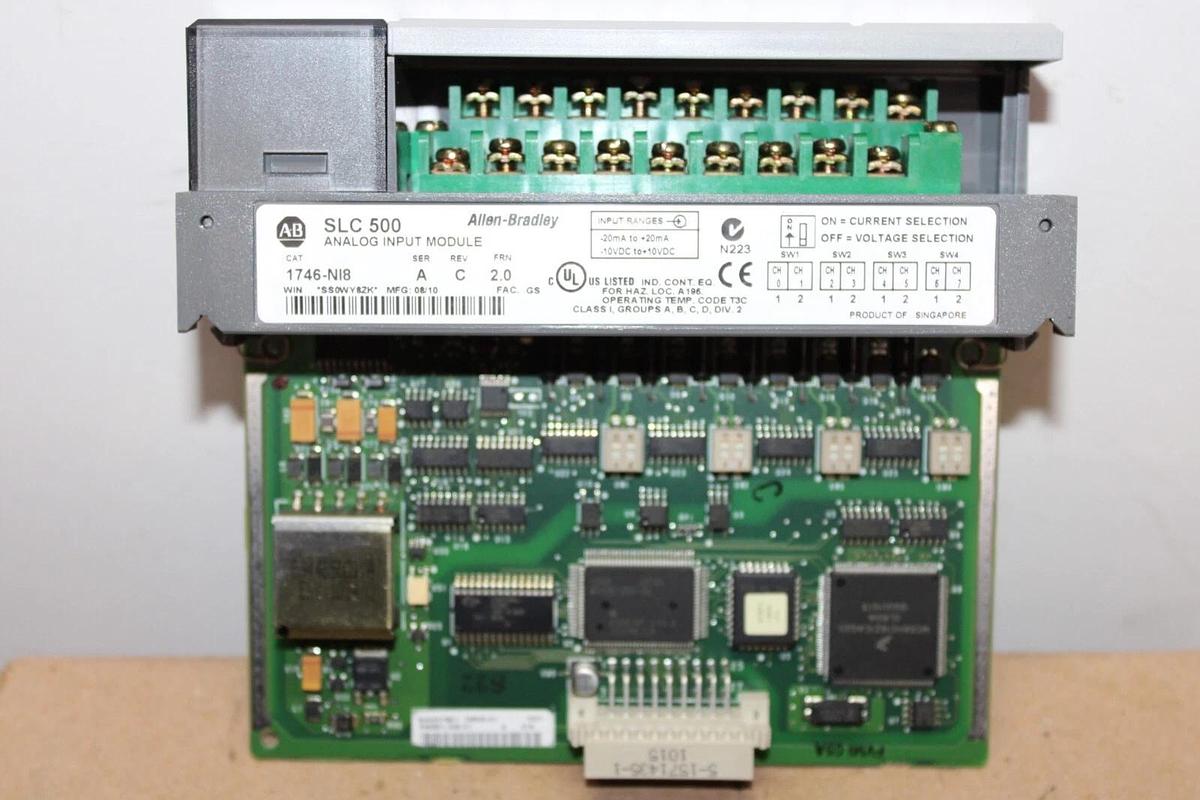 Used ALLEN BRADLEY SLC-500 ANALOG INPUT MODULE 1746-NI8 SER. A REV. C FRN. 2