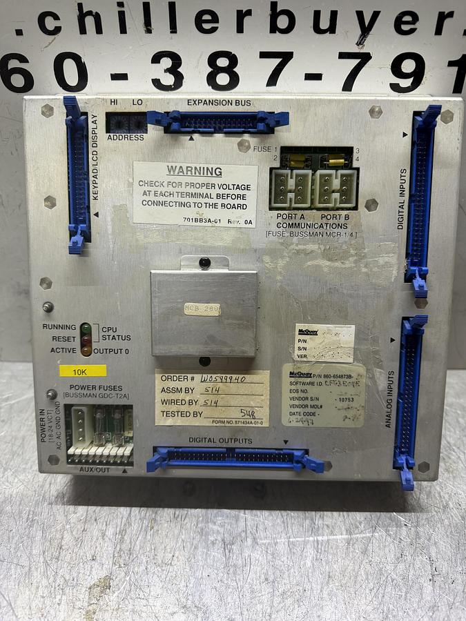Used MCQUAY CHILLER CONTROL MODULE 860-