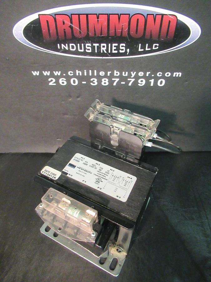 Used GENERAL SIGNAL HEVI-DUTY TRANSFORMER E500 0.5 KVA 240/480 VAC 60 HZ