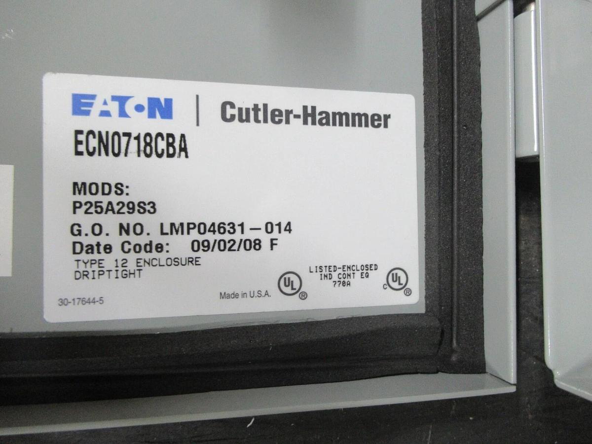 EATON COMBINATION STARTER ECN0718CBA NEMA: 12 W/ AN16DN0 27 AMP NEMA SIZE 1