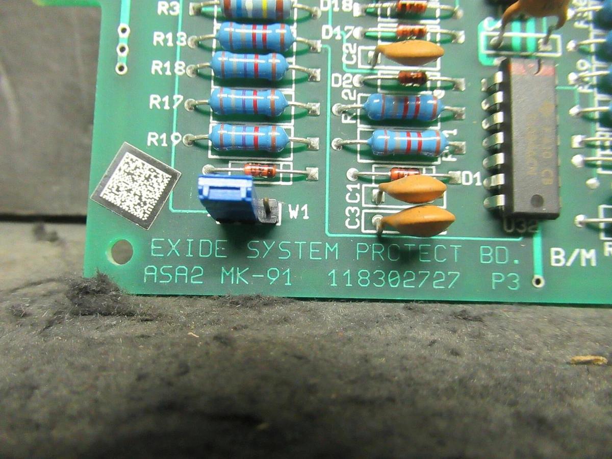 Used EXIDE SYSTEM PROTECT BD ASA2 MK-91 CIRCUIT BOARD 118302727 P3 101072917 REV A