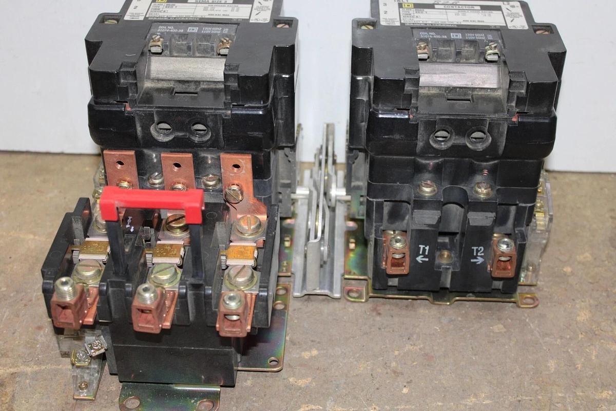 Used SQUARE D REVERSING CONTACTOR 8536SEO1 SIZE 3 90 AMP 600 VAC 8502SEO1 600V