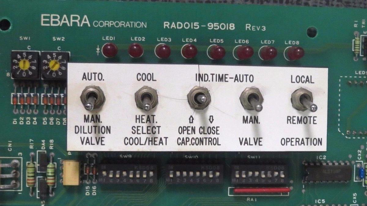 Used EBARA CORP CONTROLLER CIRCUIT BOARD RAD015-95018 REV 3 **WARRANTY**