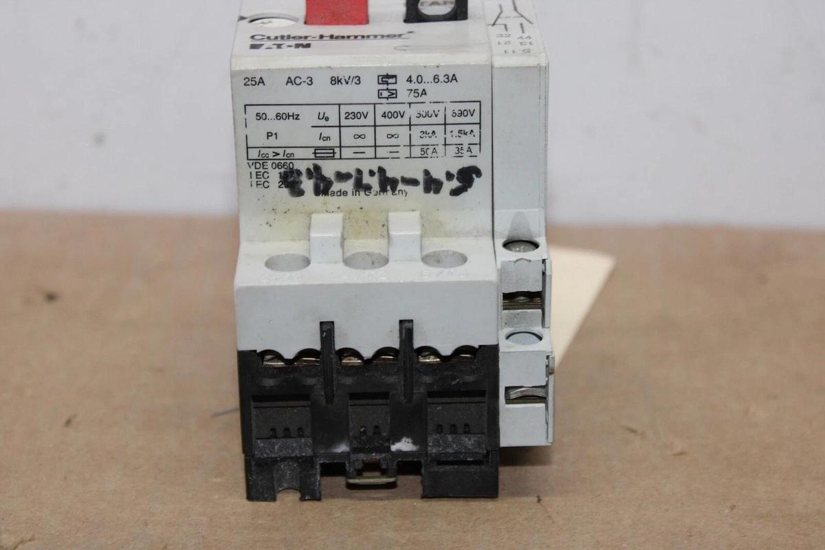 Used CUTLER HAMMER EATON MANUAL MOTOR STARTER A302JN 4-6.3 AMP 600 VAC 5 HP 3-PHASE