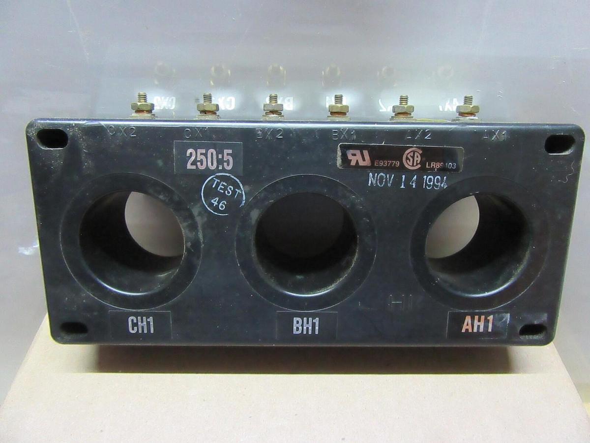 Used WESTINGHOUSE CURRENT TRANSFORMER 209A37H04 3P81-251 250:5A 50-400 HZ