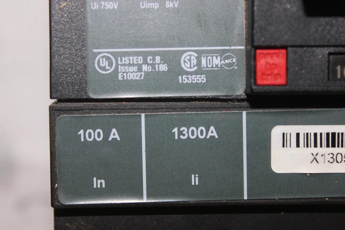 Used SQUARE D POWERPACT CIRCUIT BREAKER HJL36100 3-POLE 100 AMP 600 VAC *WARRANTY*