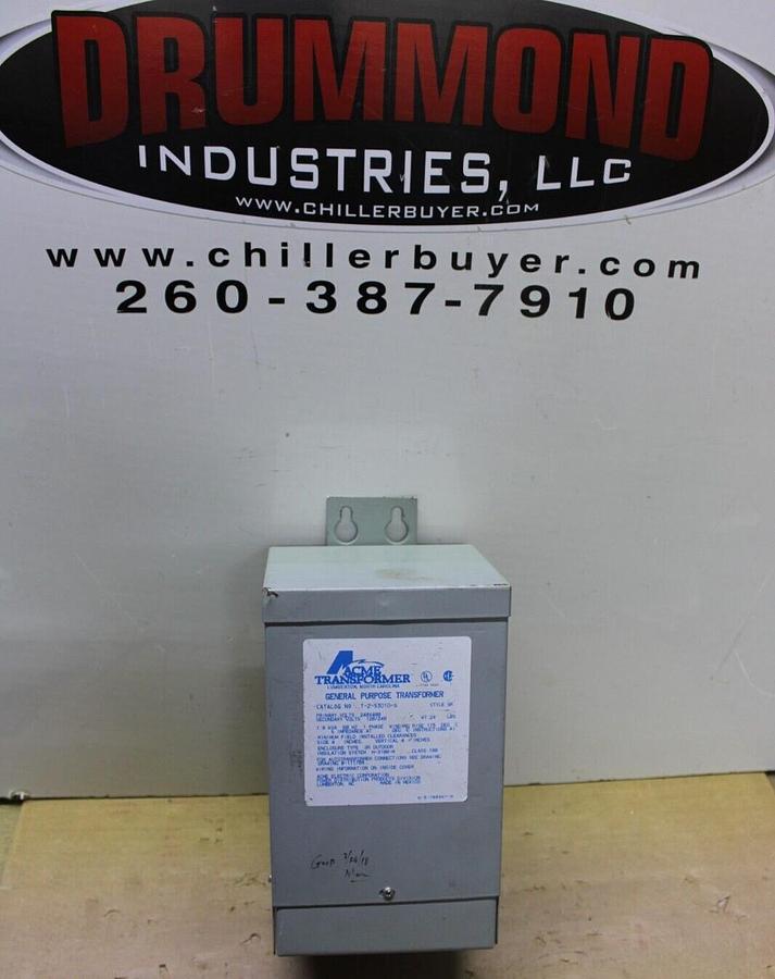 Used ACME TRANSFORMER T-2-53010-S 1 KVA PRI: 240/480V SEC: 120/240V SINGLE PHASE