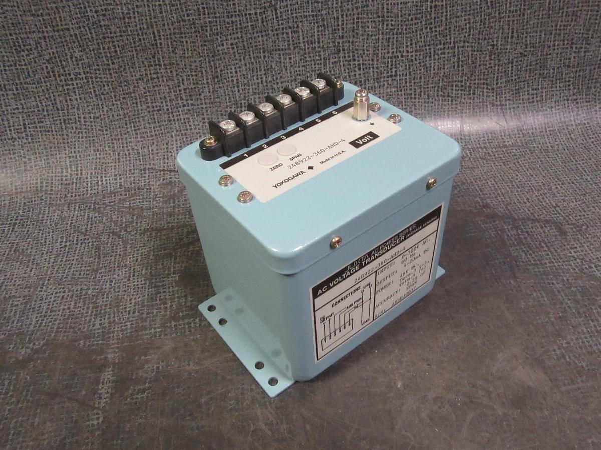 Used YOKOGAWA JUXTA AC SERIES VOLTAGE TRANSDUCER 248922-360-AHD-4  IN:0-300 VAC