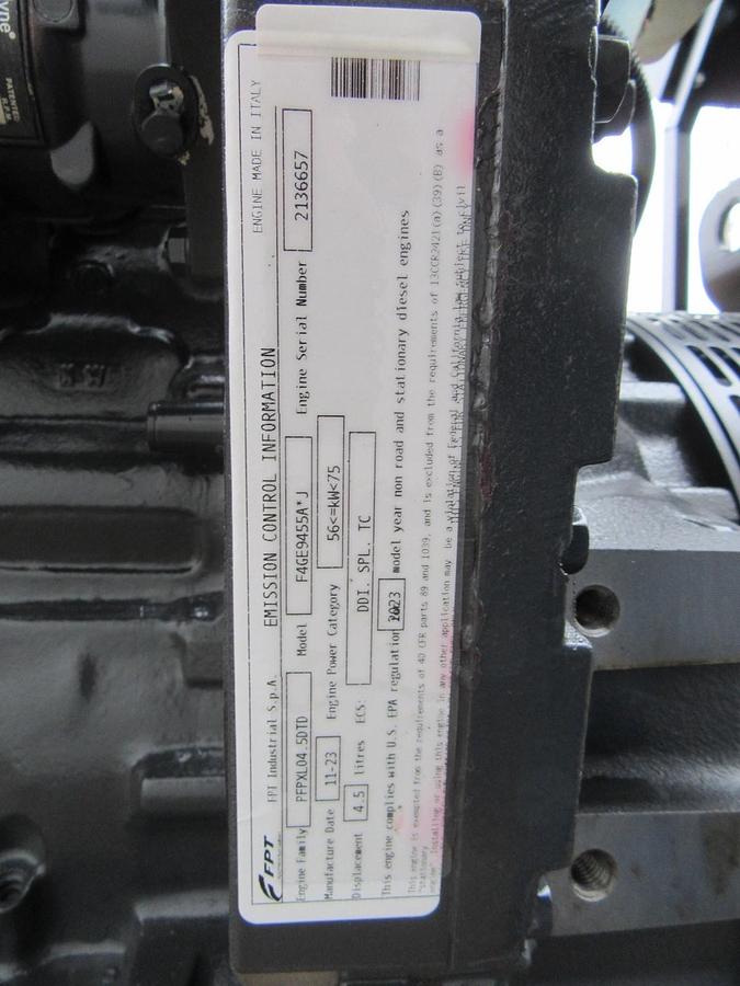 NEW 60 KW DIESEL GENERATOR FPT F4GE9455 DIESEL 277/480 VOLT RE-CONNECTABLE