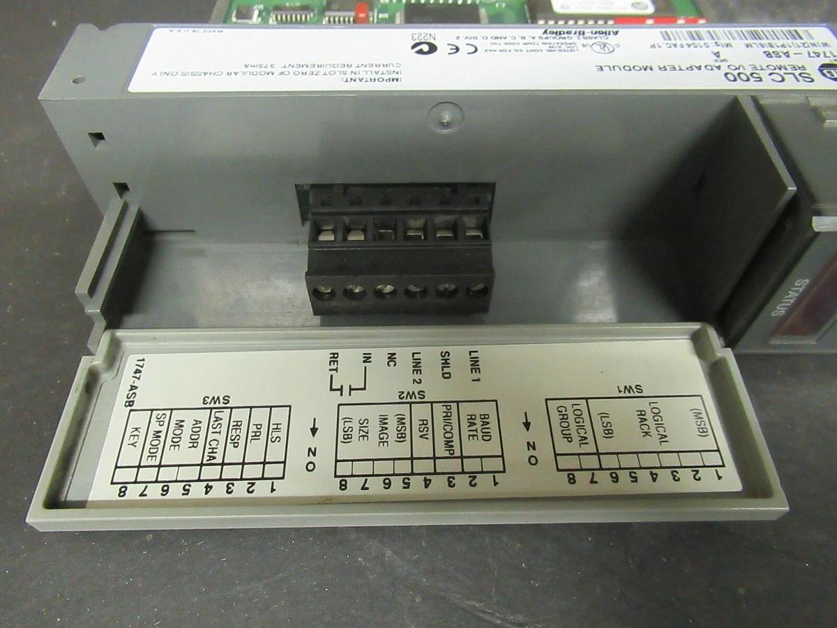 Used ALLEN BRADLEY REMOTE I/O ADAPTER MODULE 1747-ASB **30 DAY WARRANTY INCLUDED**