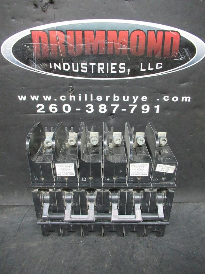 Used HEINEMANN BREAKER CF6-Z1-21 CF6-G8-DU 56 AMP TRIP 240 VAC HH83XE629A