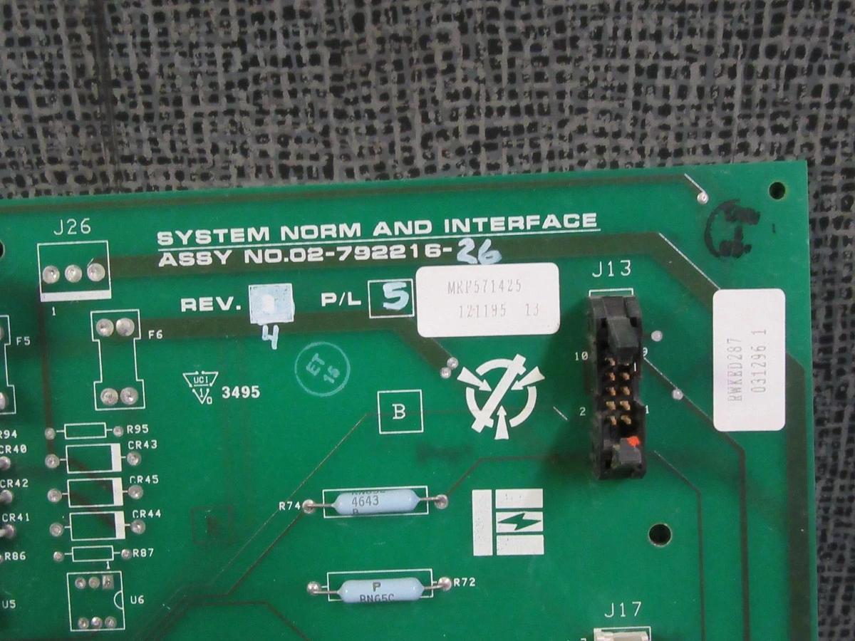 Used LIEBERT SYSTEM NORM & INTERFACE BOARD ASSY 02-792216-26 REV4 *WARRANTY INCLUDED*