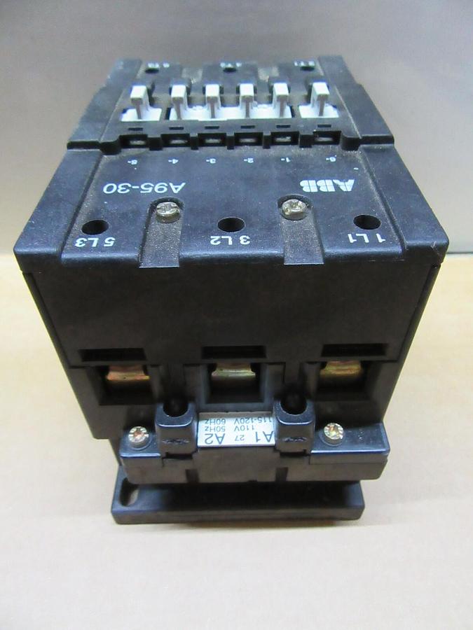 Used ABB CONTACTOR A95 125 AMP 600 VAC 75 HP 3-PHASE 3-POLE COIL: 110/120 VOLT
