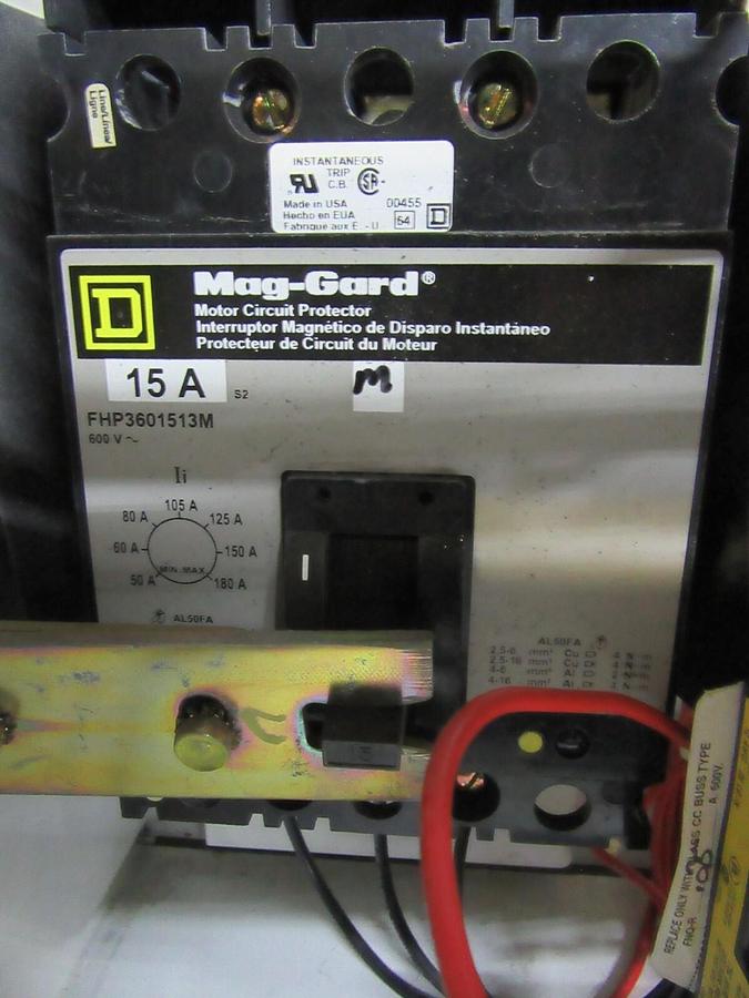 Used SQUARE D MODEL 6 MCC BUCKET NEMA SIZE 1 15 AMP 12" FA100-3MC6 W/ 8536SCO3S